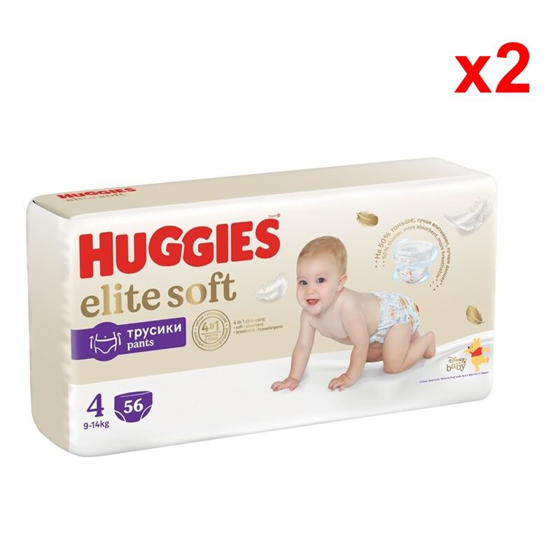 Autiņbiksītes - biksītes, 4. izmērs - 2x38.gab., Huggies Elite Soft