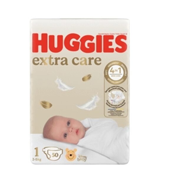 Huggies Extra Care - Autiņbiksītes - 1. izmērs, 50gab.