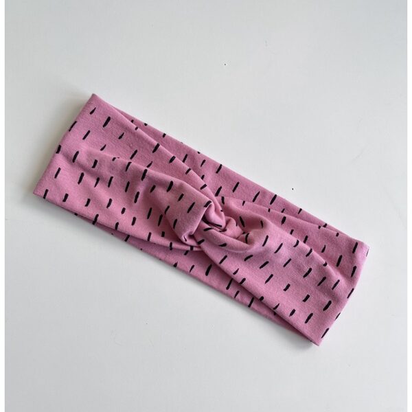 Matu lenta / ausainīte - rozā ar svītrām, 35-48cm, BBcollection, 120