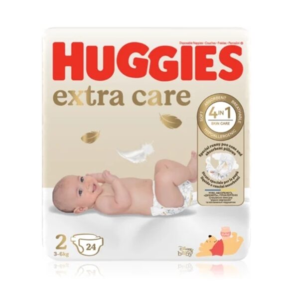 Huggies Extra Care - Autiņbiksītes - 2. izmērs, 24gab.