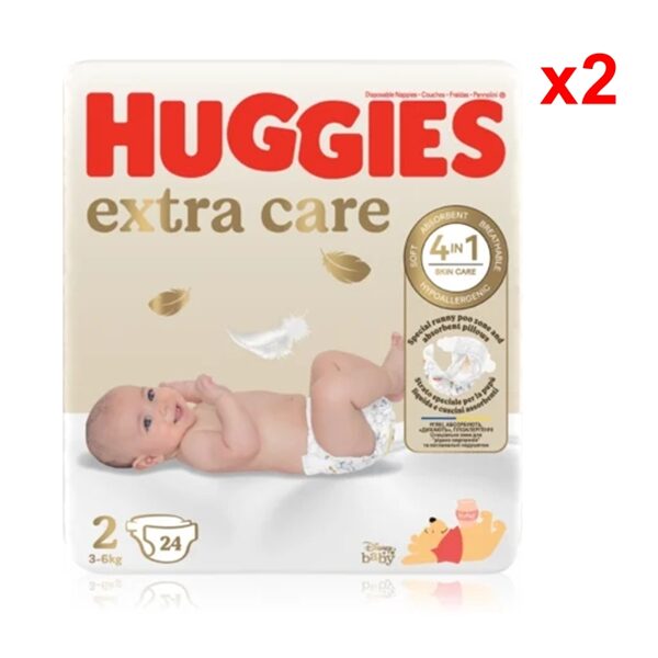 Huggies Extra Care - Autiņbiksītes - 2. izmērs, 24gab. x2